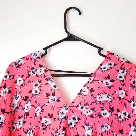 Agnes & Dora Plus Sz Pink Floral Flowy Kimono - Picture 8 of 12
